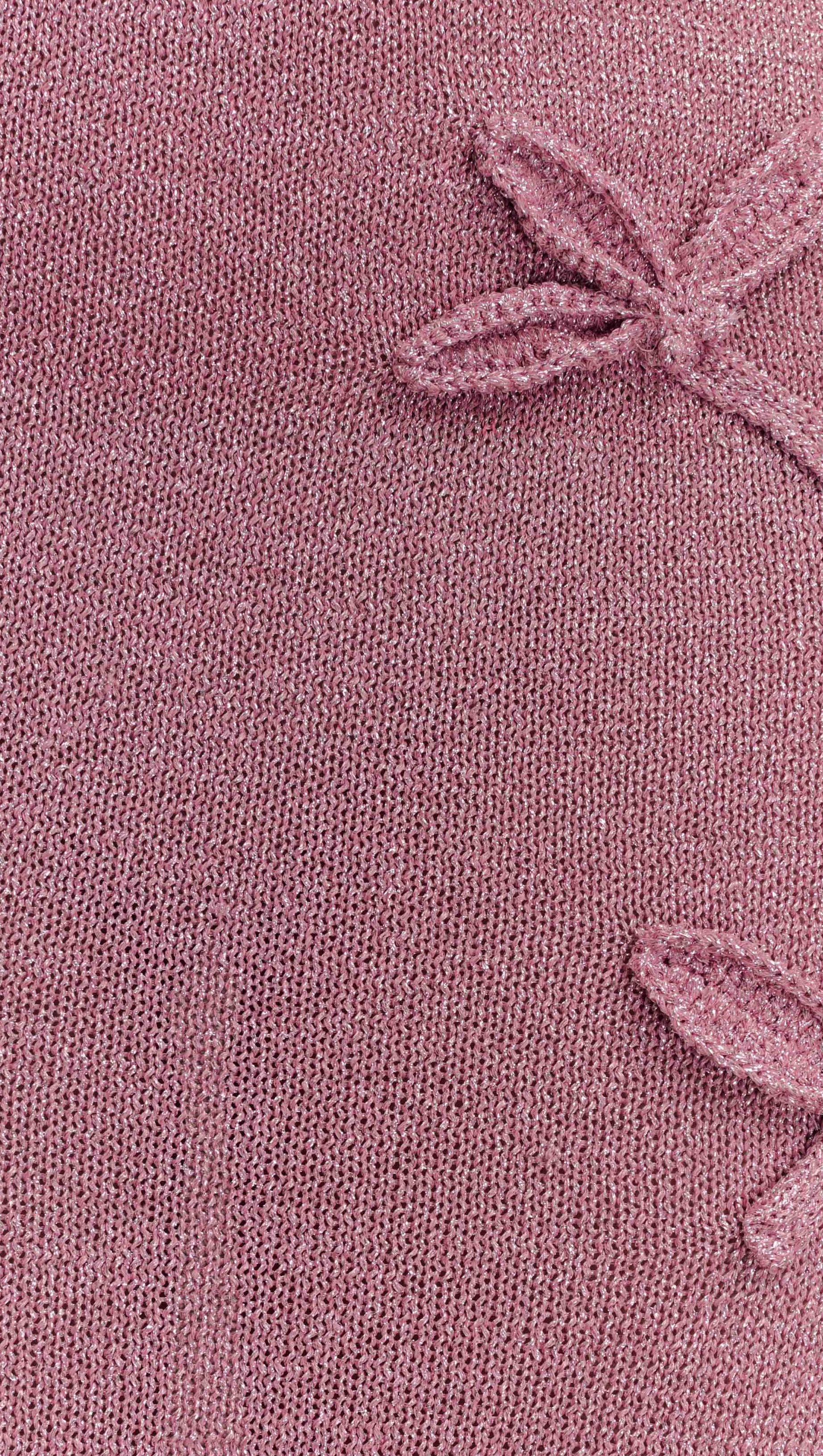 ABITO LUNGO IN MAGLIA METALLICA FLOREALE CELESTINO - ROSA