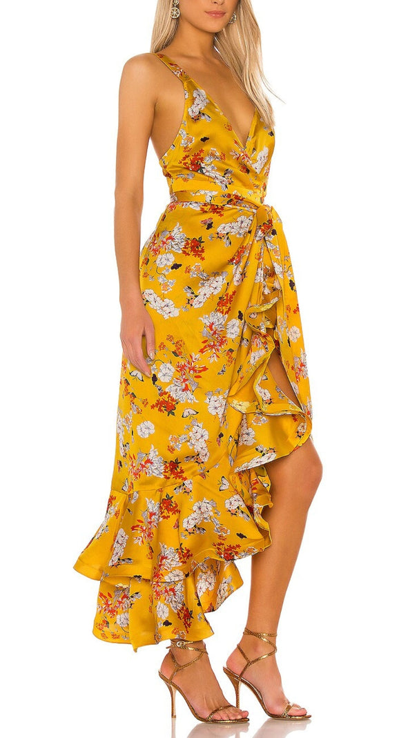 AIIZIE NARCISS MIDI DRESS IN YELLOW - product image