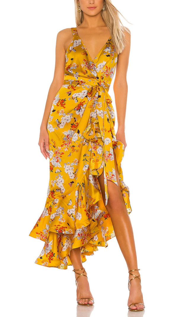 AIIZIE NARCISS MIDI DRESS IN YELLOW - product image