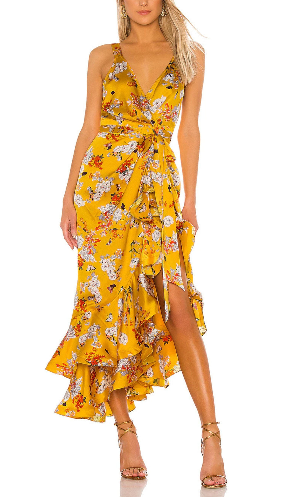 NARCISS MIDI DRESS IN YELLOW