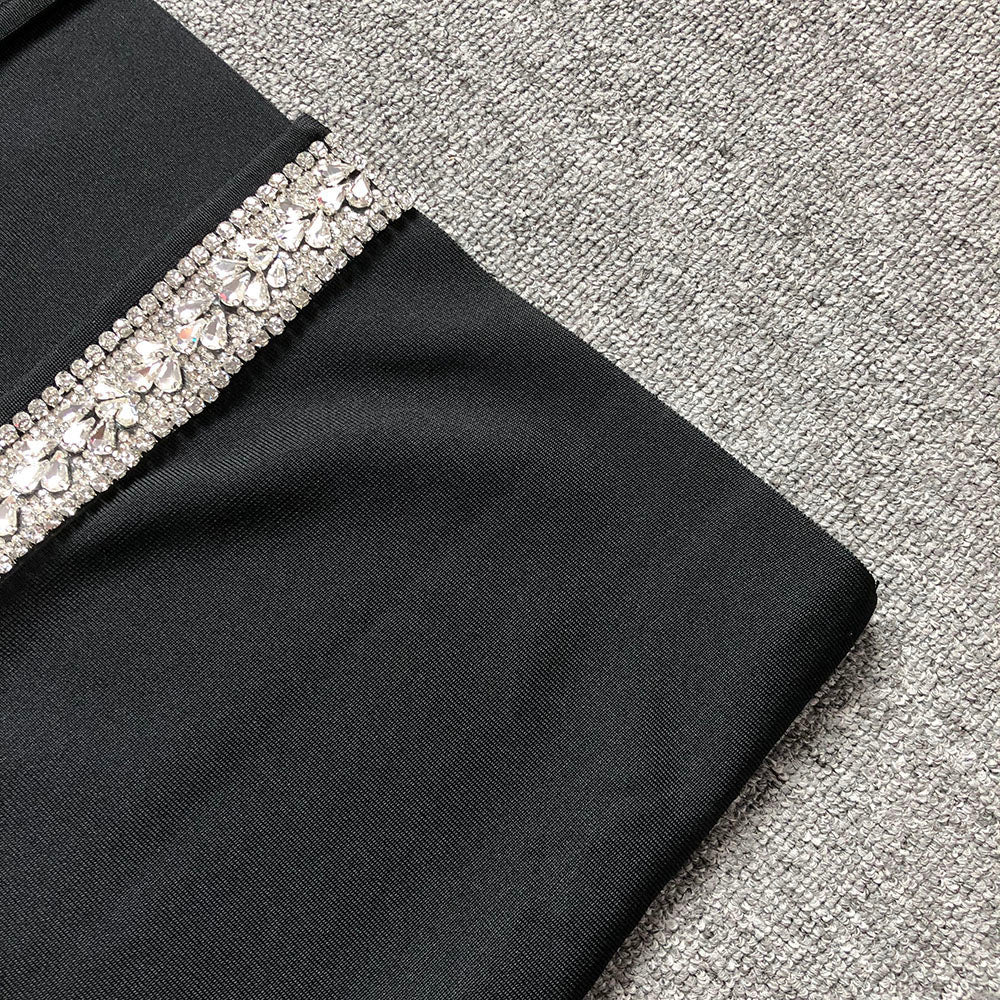 AIIZIE AMBER-EMBELLISHED BANDAGE GOWN IN BLACK - product image