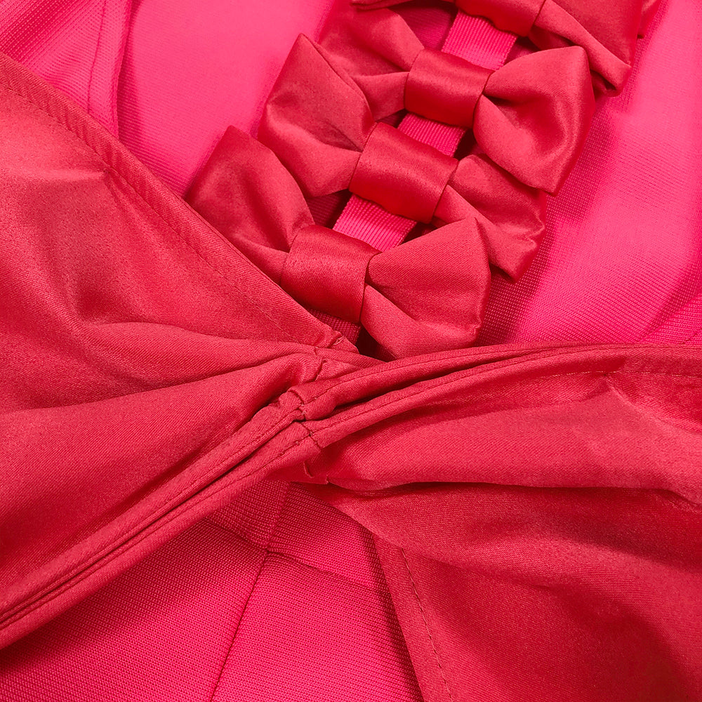 Rückenfreies Bandage-Maxikleid mit Schleife in Rot