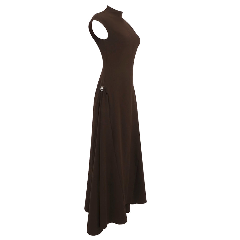 Skater-Maxikleid Kaffee 