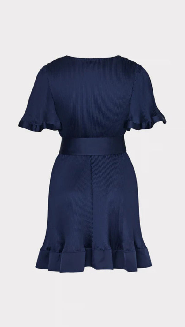 AIIZIE SATIN PLEATED MINI DRESS - product image