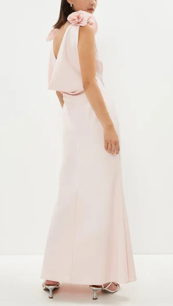 AIIZIE PETITE SHOULDER DETAIL COWL BACK MAXI DRESS - product image