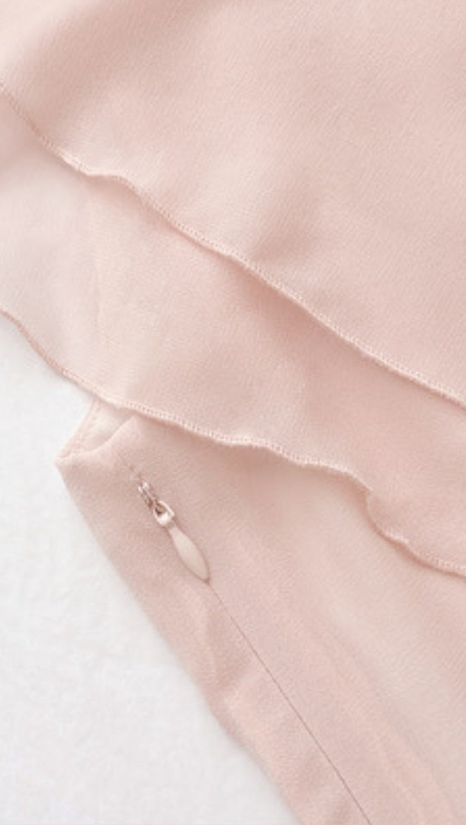 RUFFLED MAXI DRESS IN PALE PINK