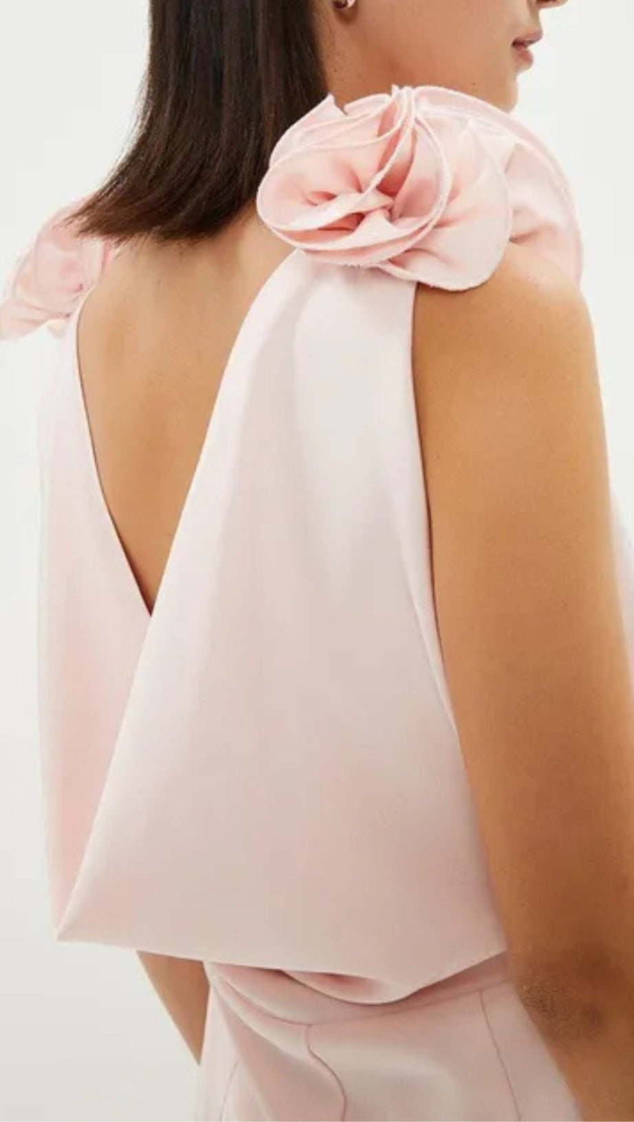 PETITE SHOULDER DETAIL COWL BACK MAXI DRESS