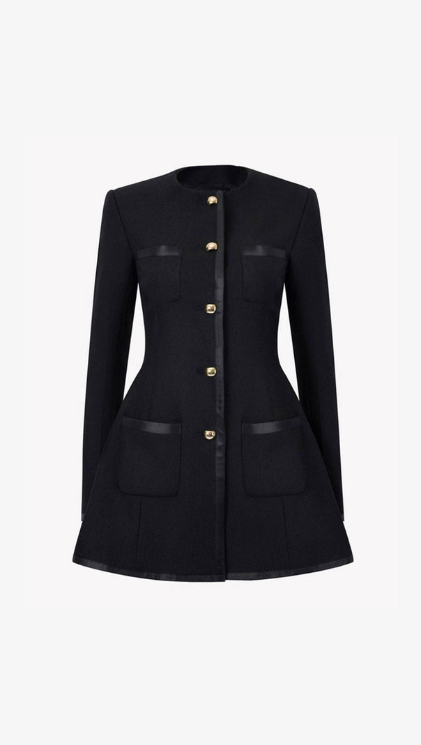 AIIZIE Jaylee Black Tailored Blazer Coat for Women - Chic & Versatile Outerwear - product image