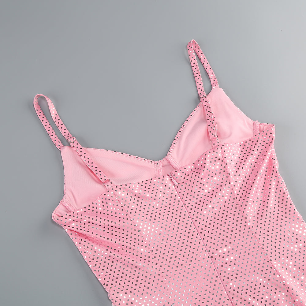 AIIZIE BROOK CRYSTAL-EMBELLISHED SLEEVELESS MINI DRESS IN ROSE PINK - product image