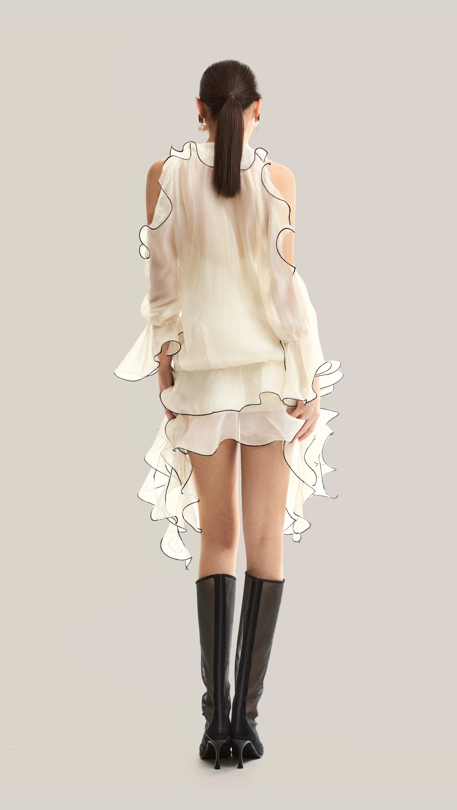 AIIZIE EAVAN RUFFLE FLORAL MINI DRESS - product image
