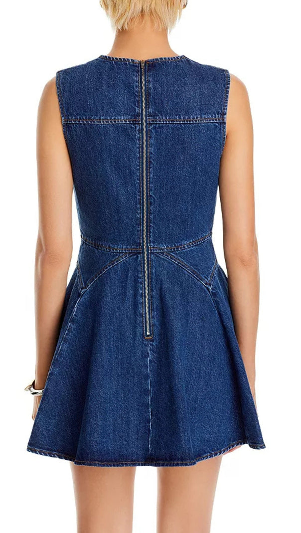 AIIZIE DENIM SKATER MINI DRESS - product image