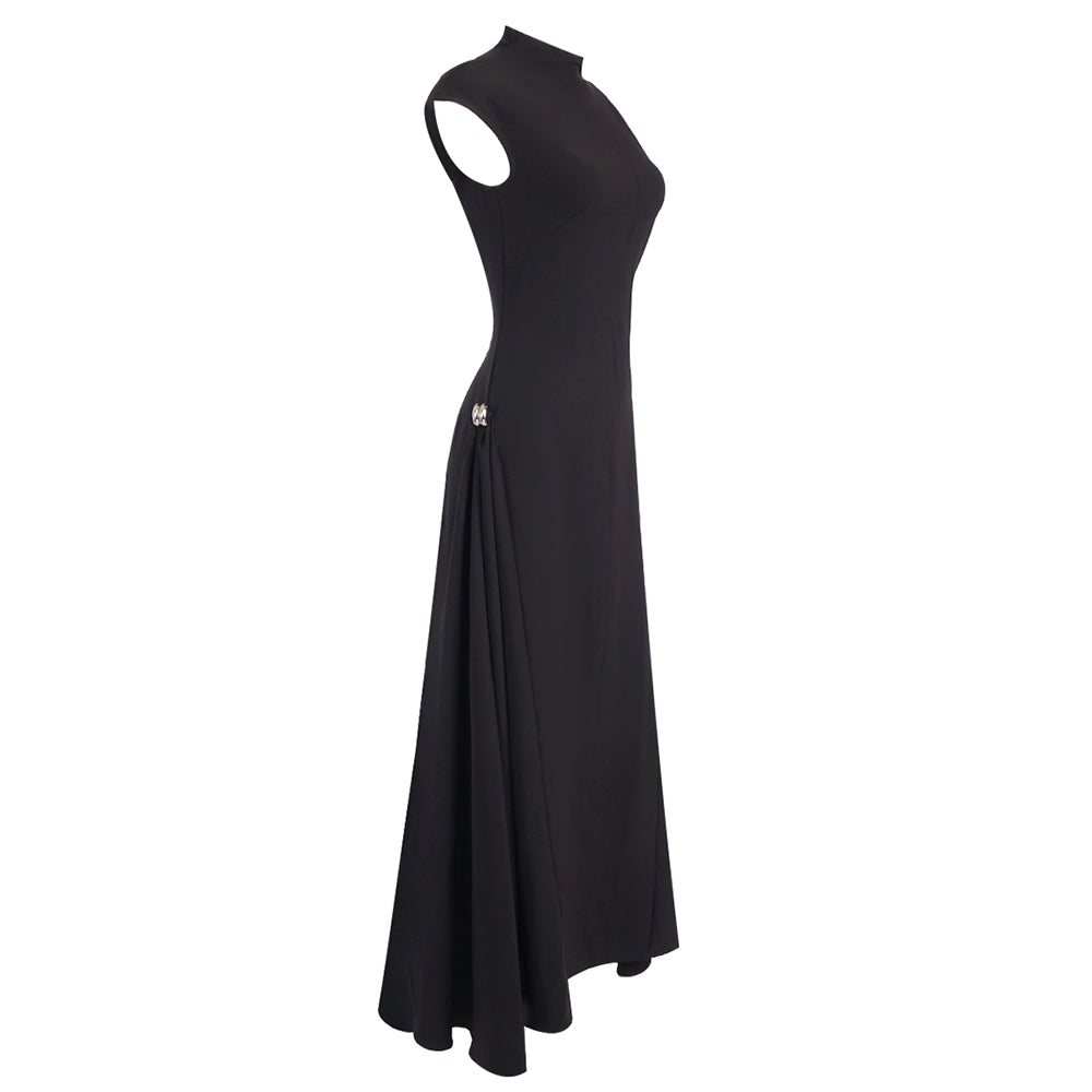 Skater-Maxikleid Schwarz 