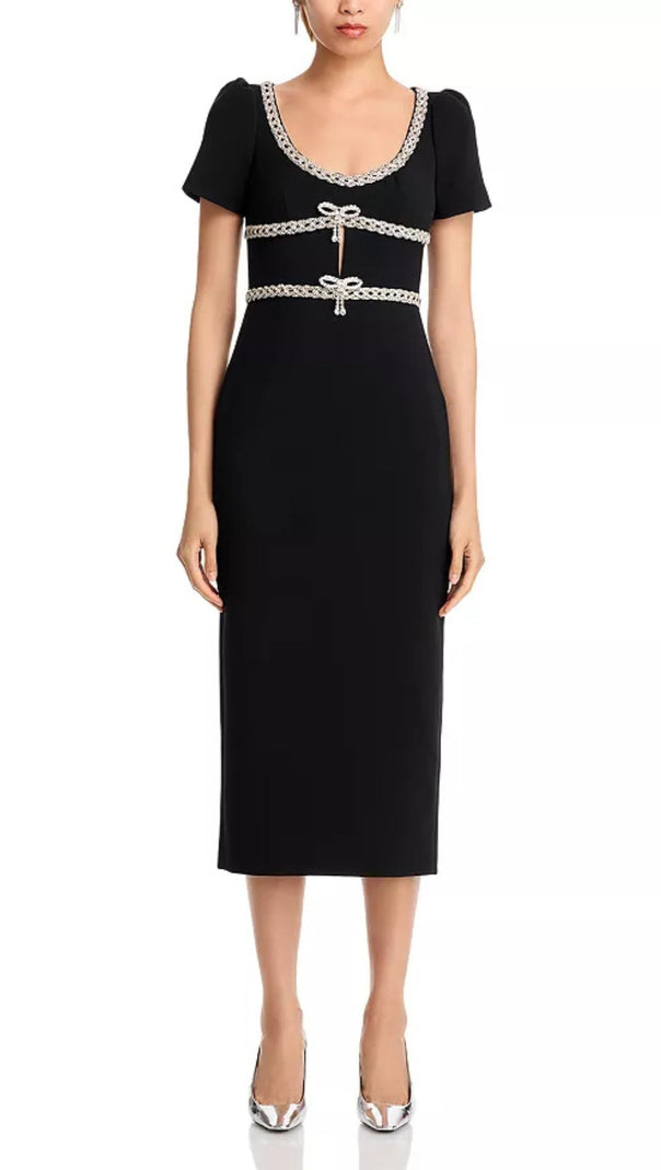 AIIZIE CREPE DIAMANTE MIDI DRESS - product image