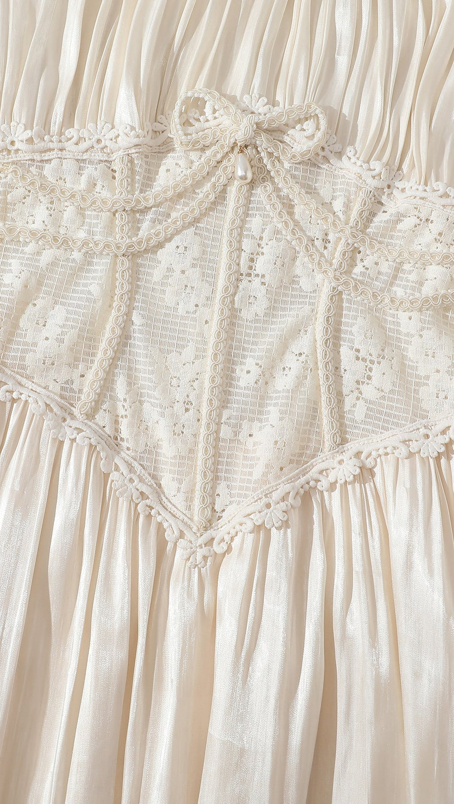 Square neck puff sleeve lace satin maxi dress - white