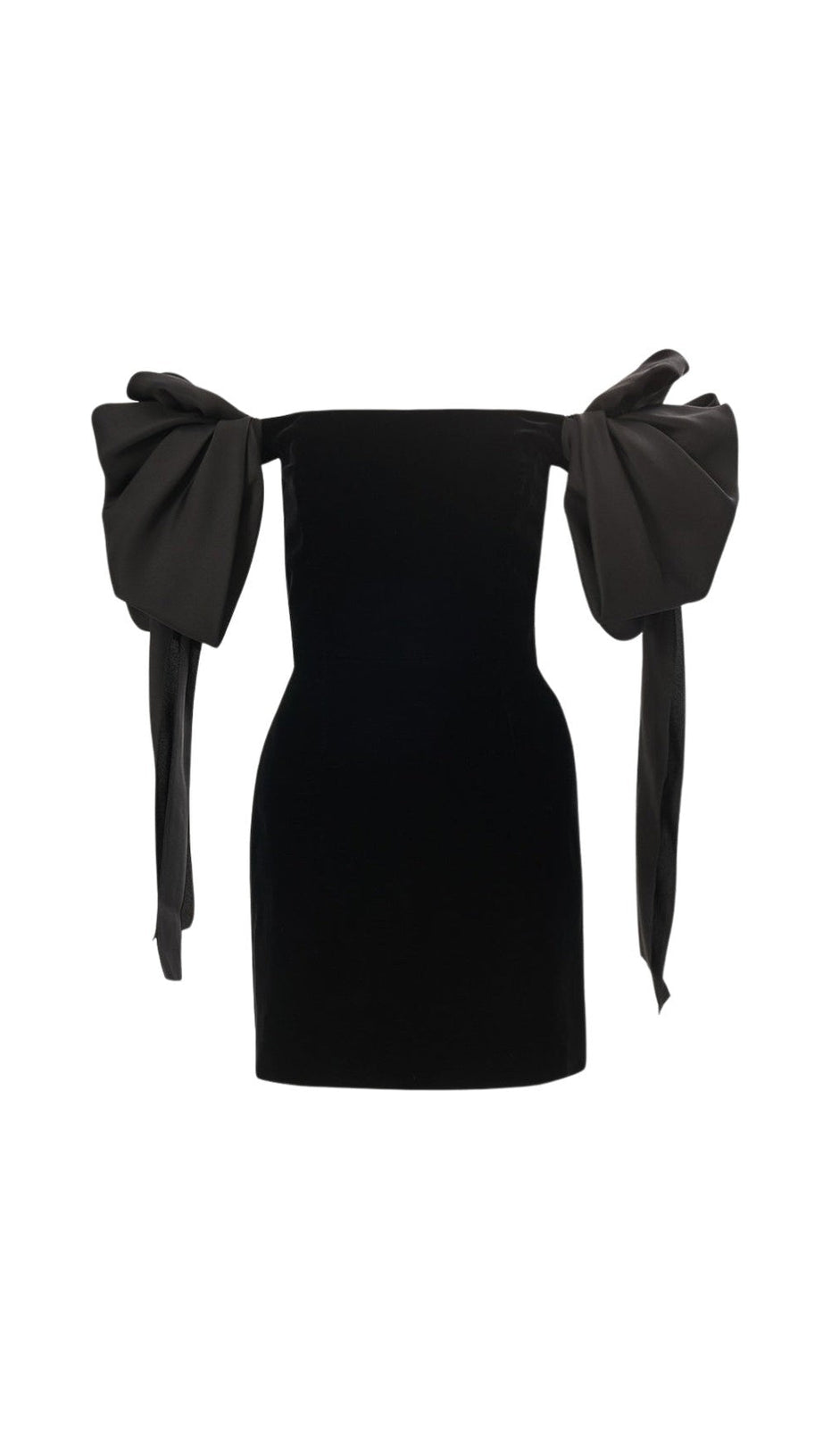 mini abito nero con spalle scoperte