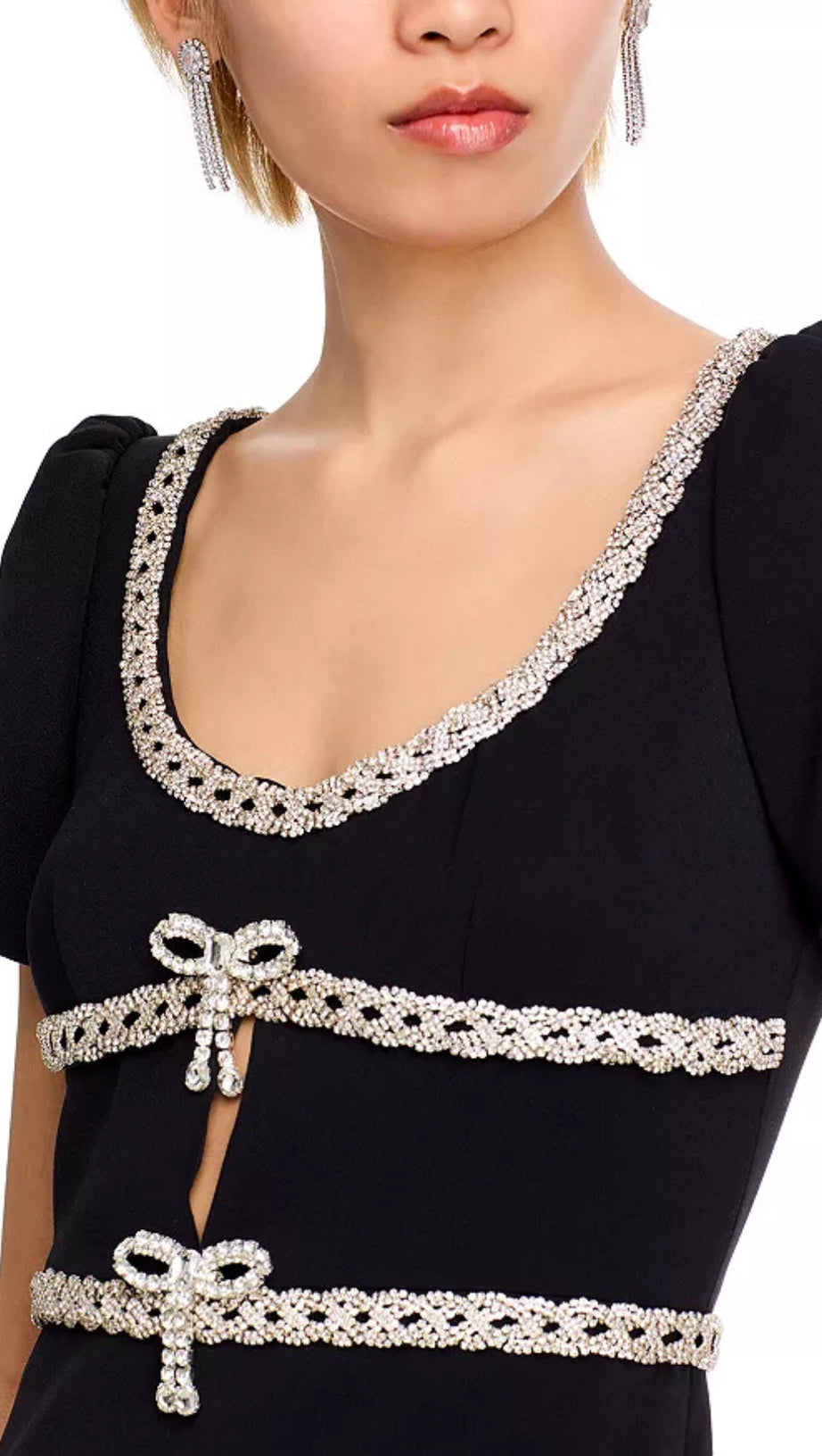 CREPE DIAMANTE MIDI DRESS