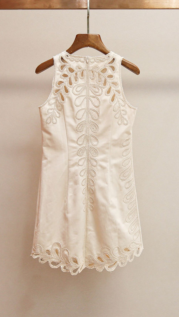AIIZIE RANETTY CHIC EMBROIDERED & EYELET SLEEVELESS MINI DRESS - product image