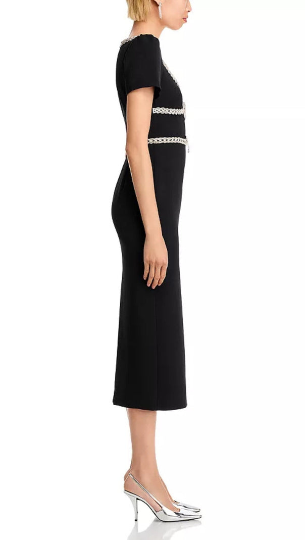 AIIZIE CREPE DIAMANTE MIDI DRESS - product image