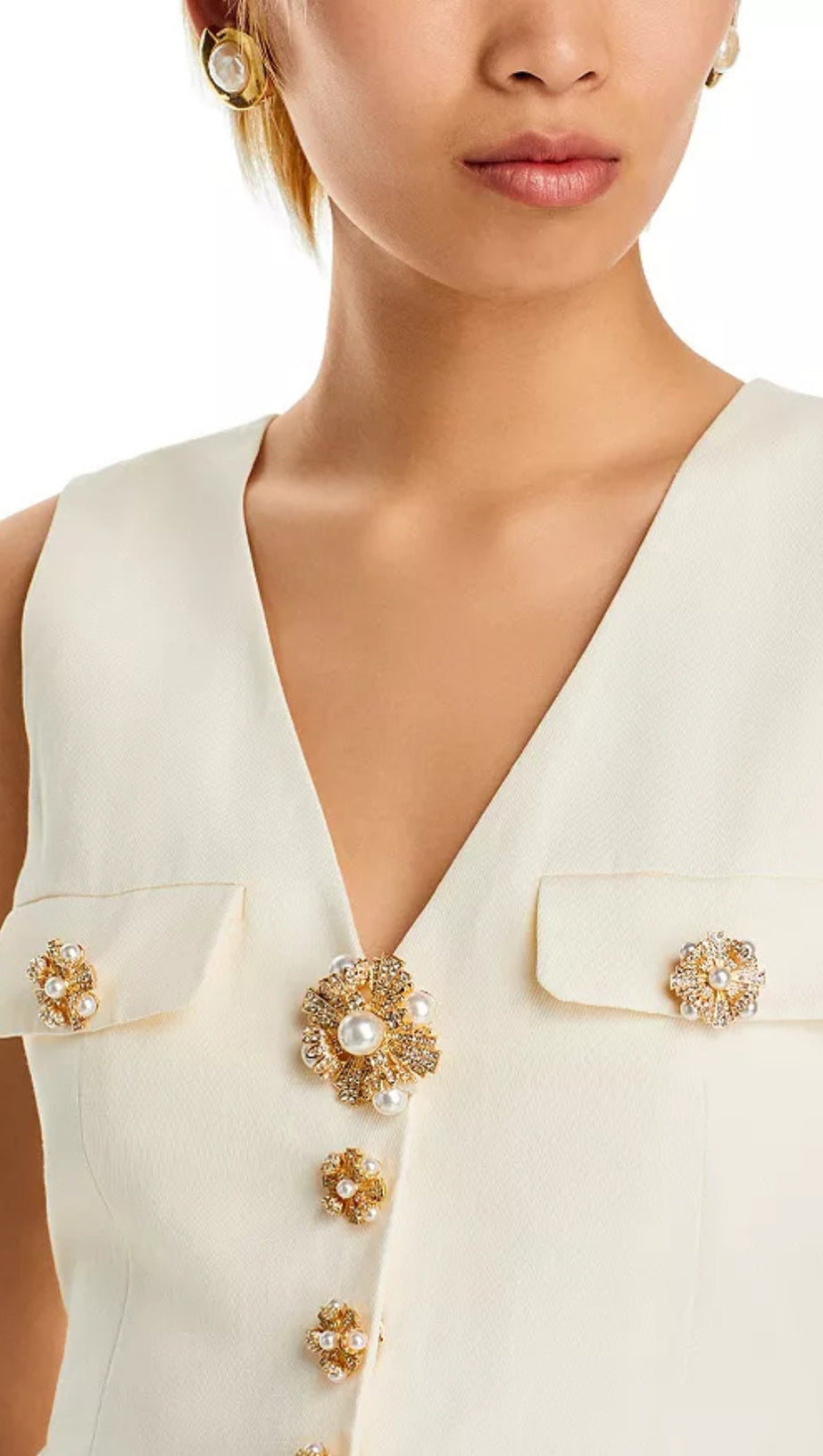 CREAM LINEN MIDI DRESS