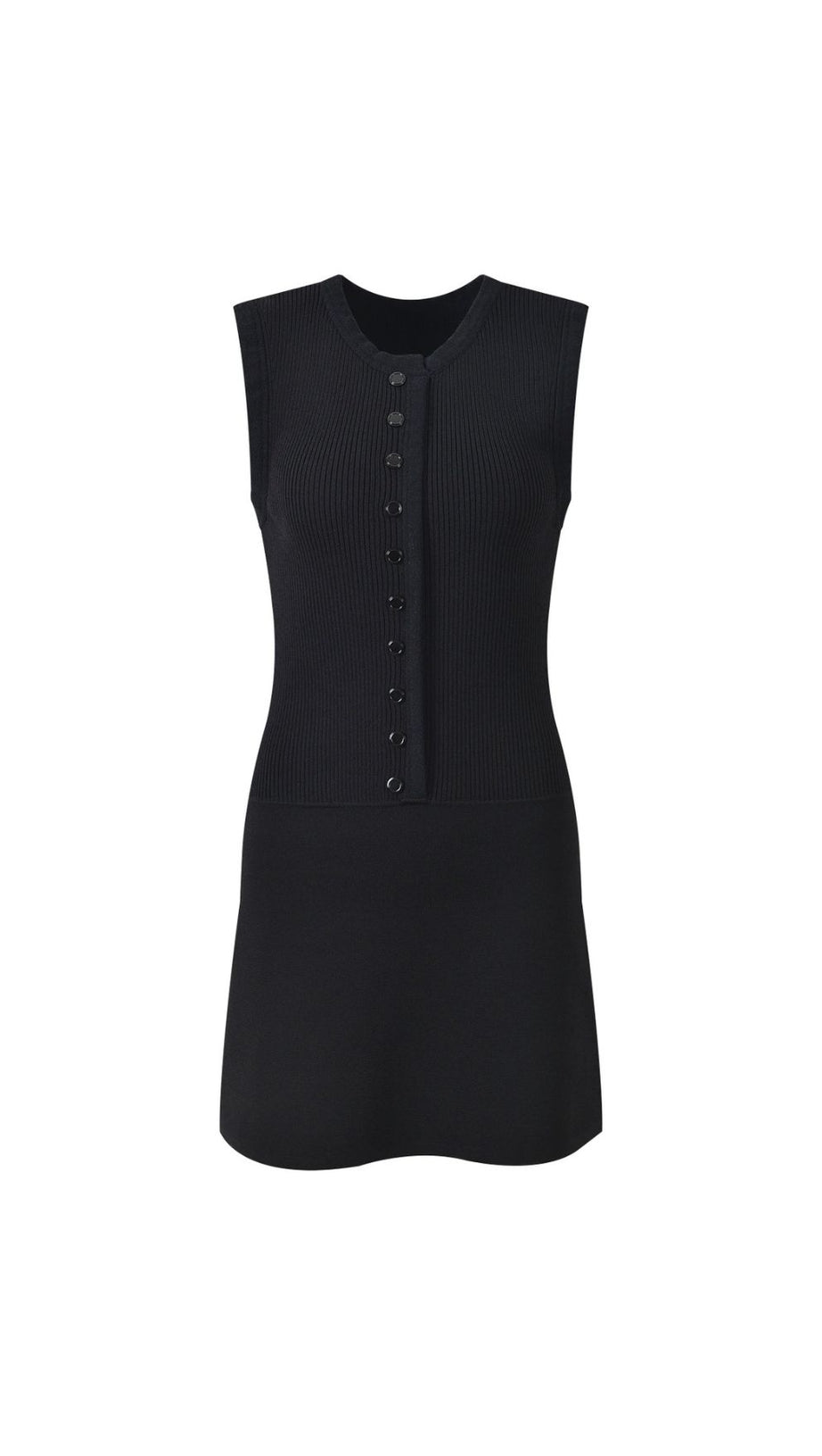 Effortless Chic: Women's Rib Knit Button-Front Mini Dress