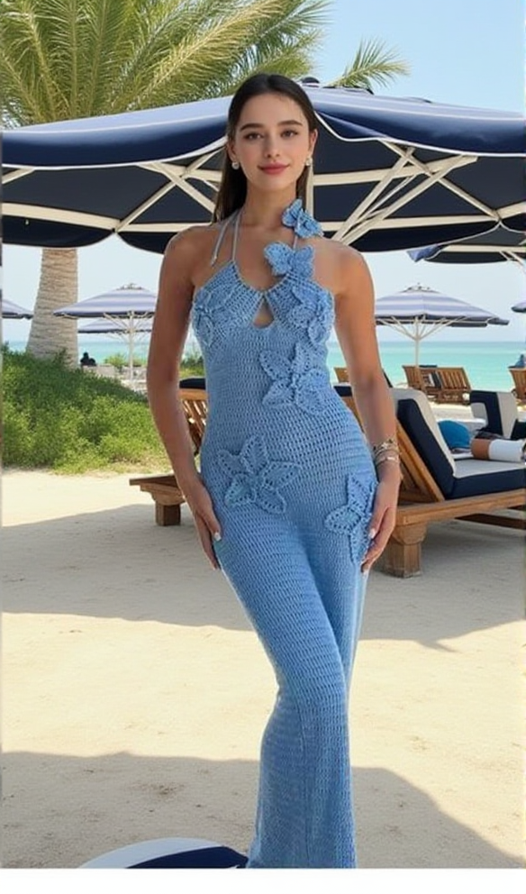 AIIZIE 3D APPLIQUE KNITTED MAXI DRESS - product image