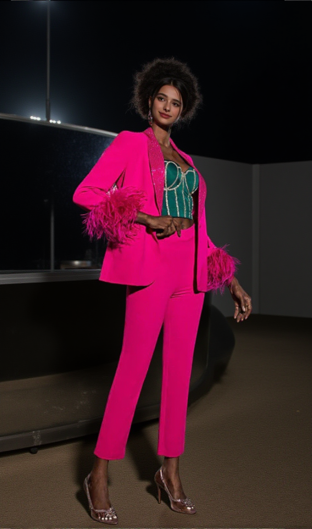 PANTALONI BODYCON ROSA