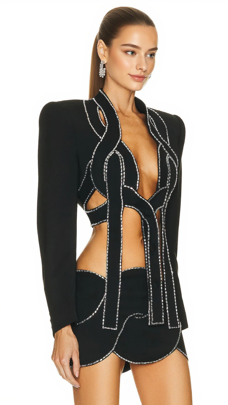 DUE PEZZI DI CORDA DECORATI IN NERO