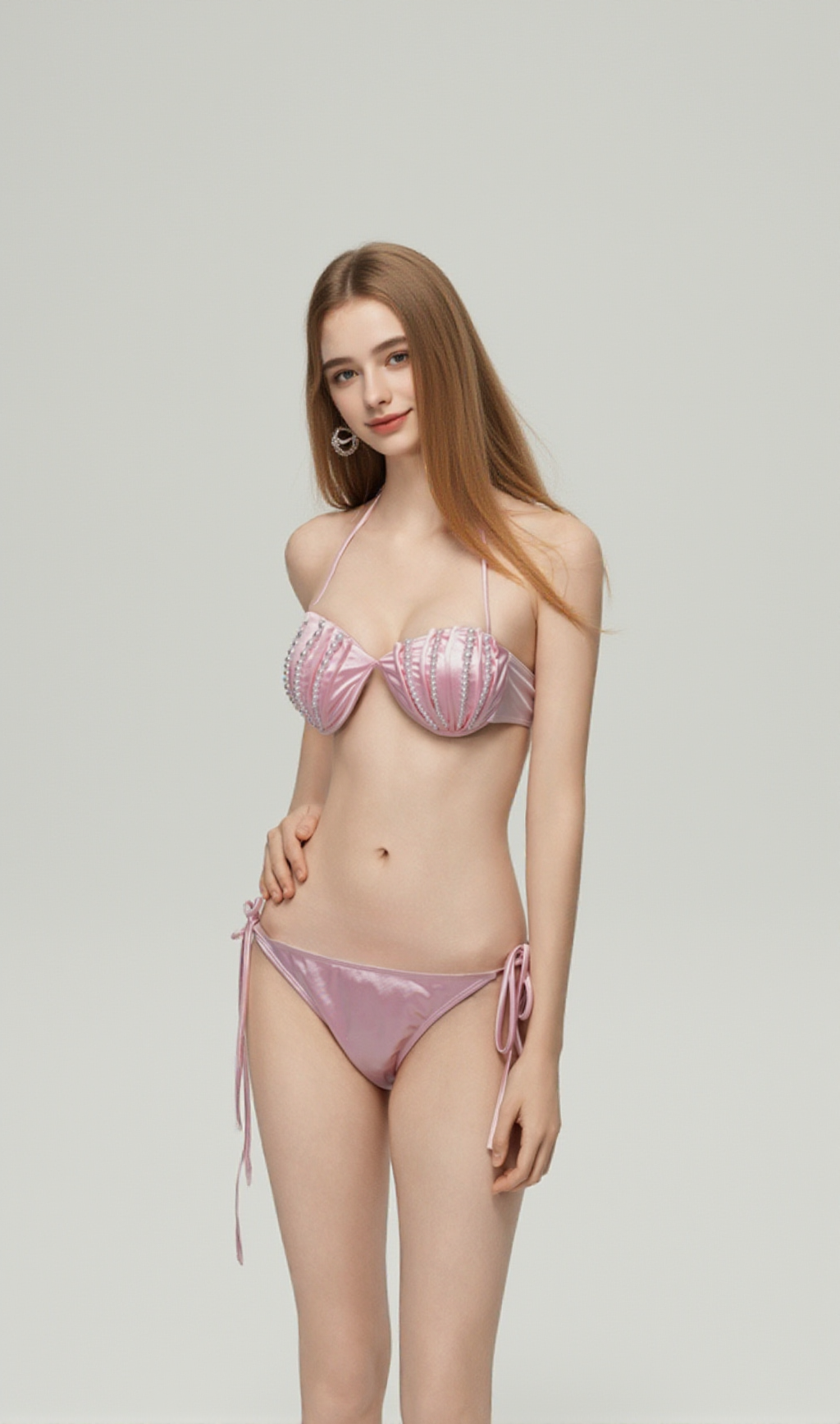 Darrah Pink Pearl Three-Piece Swimsuit