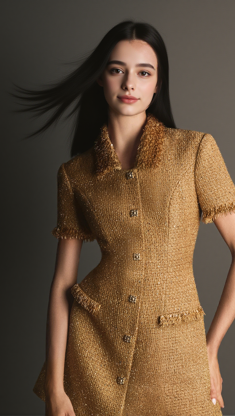 GOLD EMBELLISHED MINI DRESS