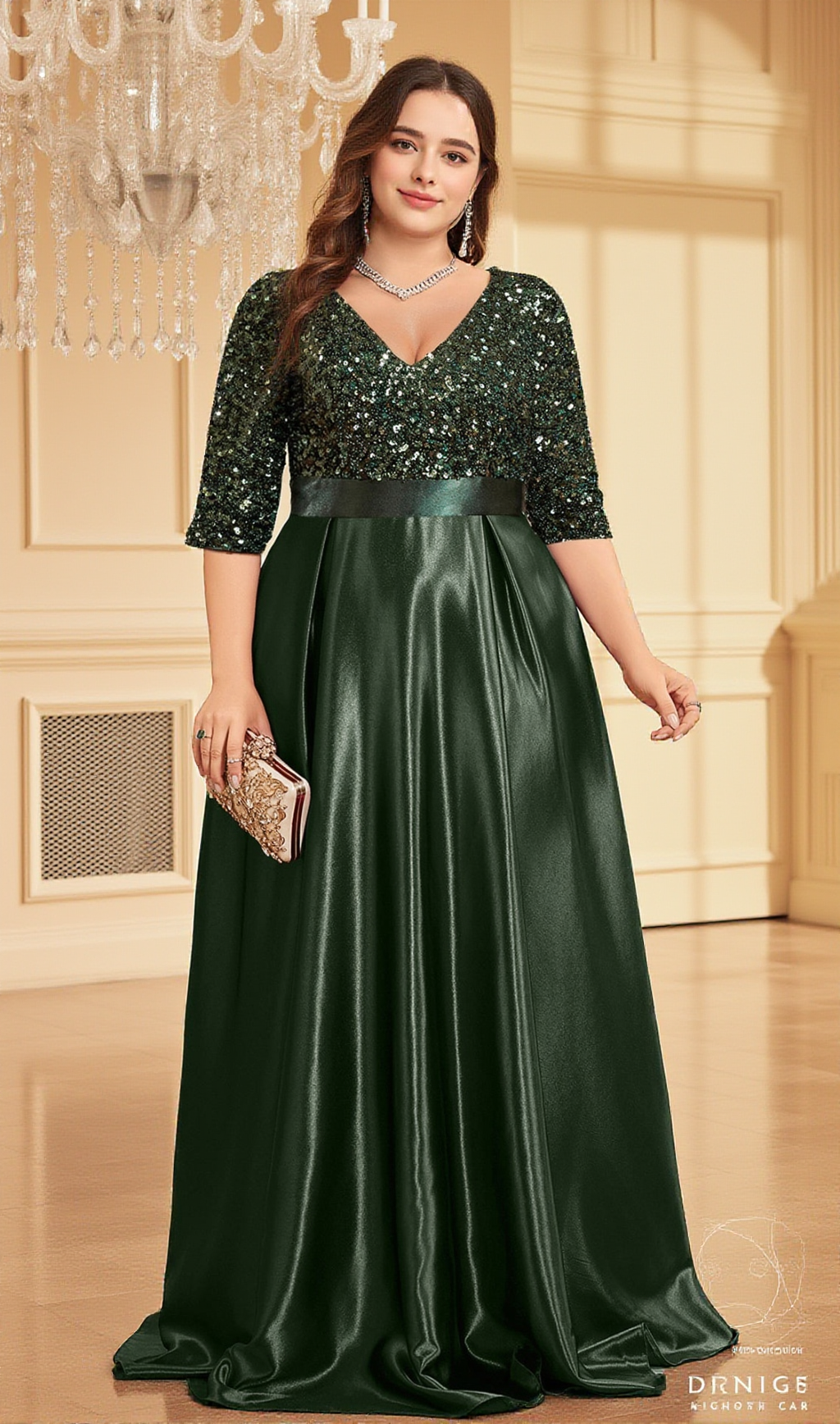 CORALINE V-NECK LONG SLEEVE MAXI DRESS