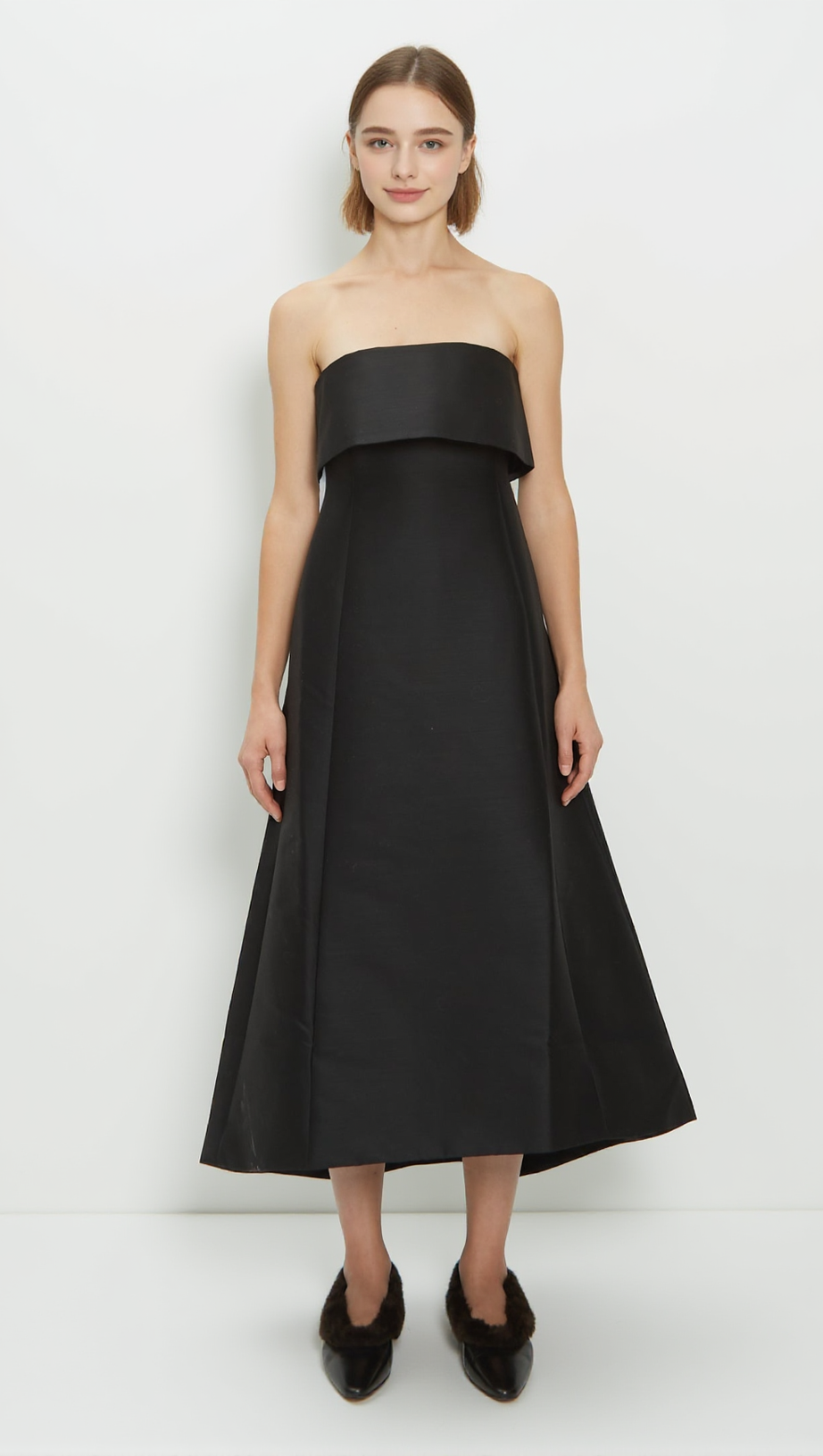A-LINE WOOL COTTON & WOOL DRESS