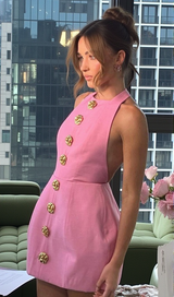 rita Halter Backless Mini Dress in pink