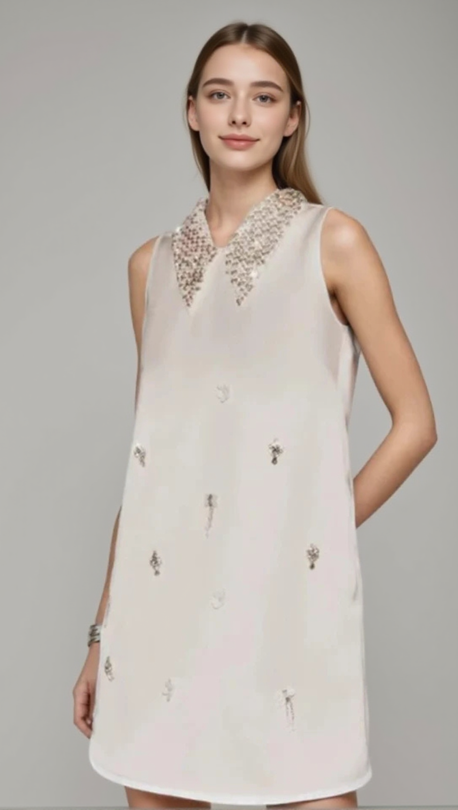 ANNOT SEQUIN COLLAR MINI DRESS