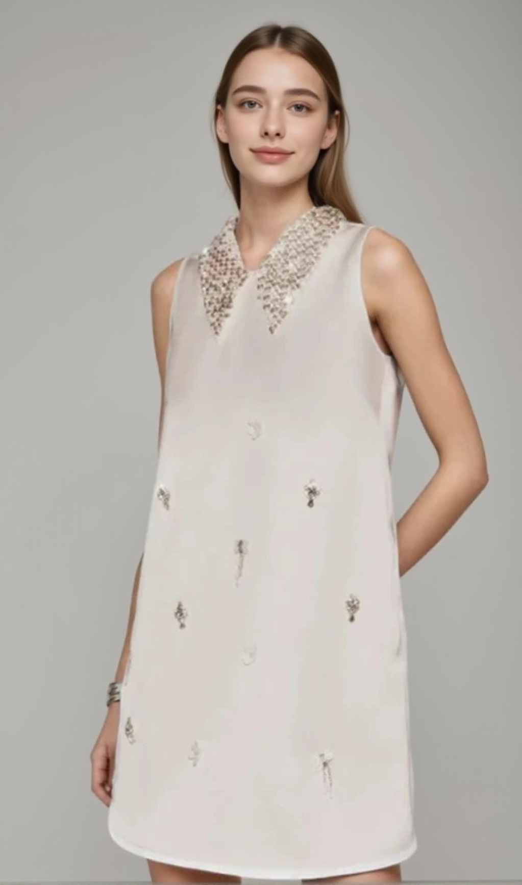 ANNOT SEQUIN COLLAR MINI DRESS