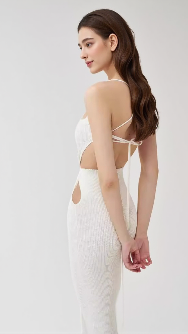 AIIZIE FLOWER HOLLOW LACE-UP SUSPENDER SKIRT - product image