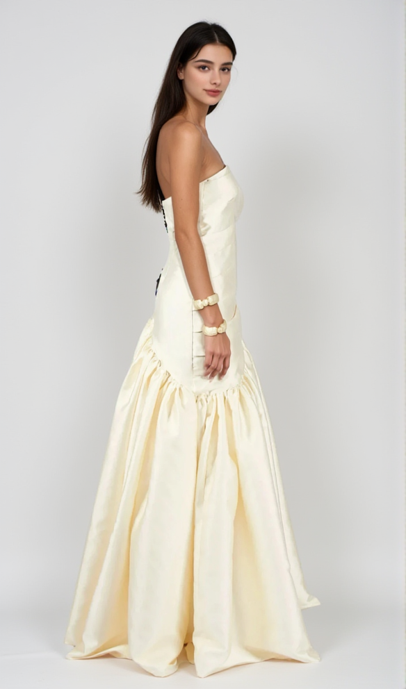 sara Satin Braided Rope Maxi Dress