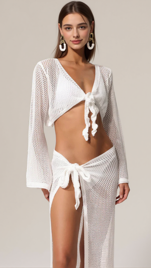 AIIZIE KIAVIA HOLLOW OUT HIGH SLIT TWO-PIECE SET - product image