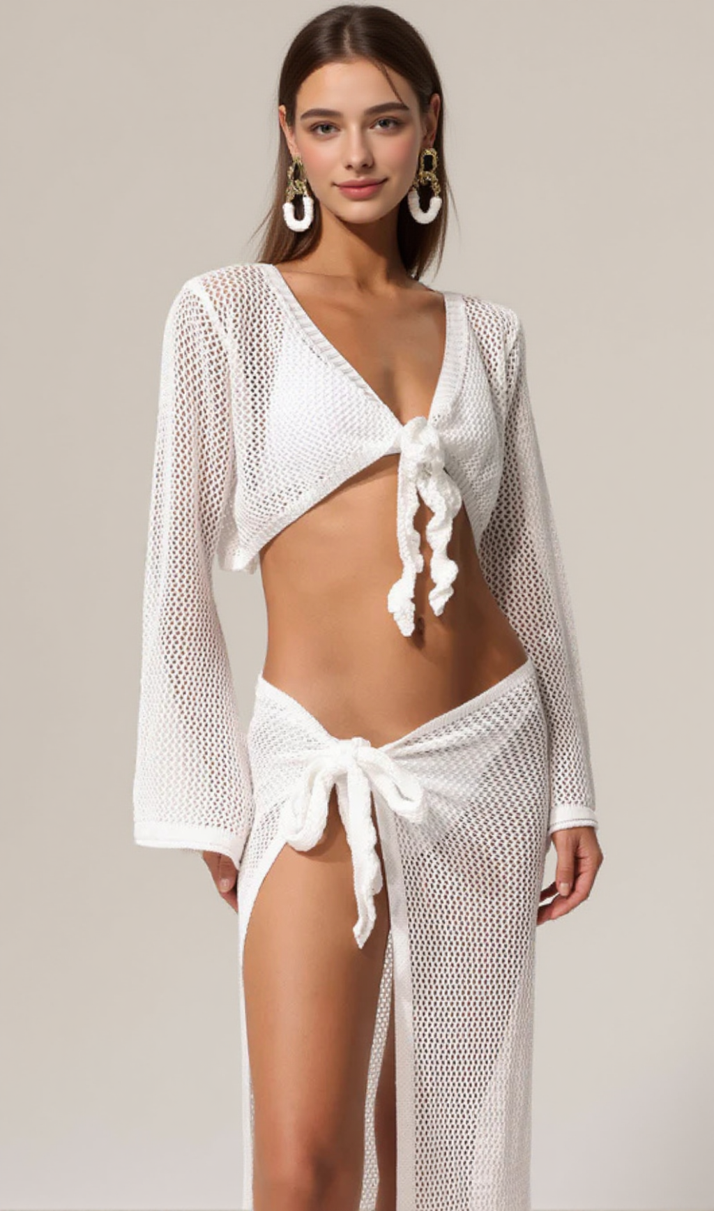 KIAVIA HOLLOW OUT HIGH SLIT TWO-PIECE SET