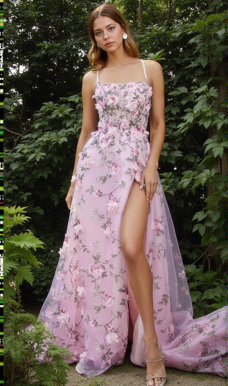 AMEDEA – Klassisches Ballkleid mit quadratischem Ausschnitt in Pink