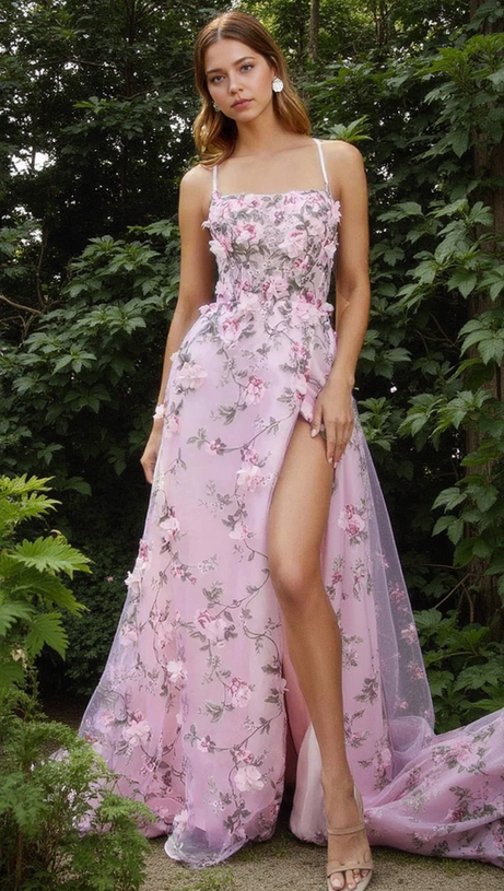 AMEDEA – Klassisches Ballkleid mit quadratischem Ausschnitt in Pink