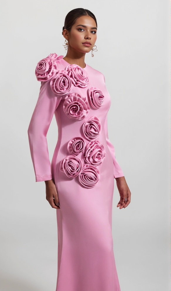 AIIZIE FLOWER MAXI DRESS IN PINK - product image