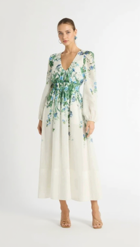 MIDIKLEID „MADRID“ MIT BLUMENPRINT