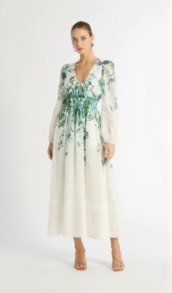 MIDIKLEID „MADRID“ MIT BLUMENPRINT