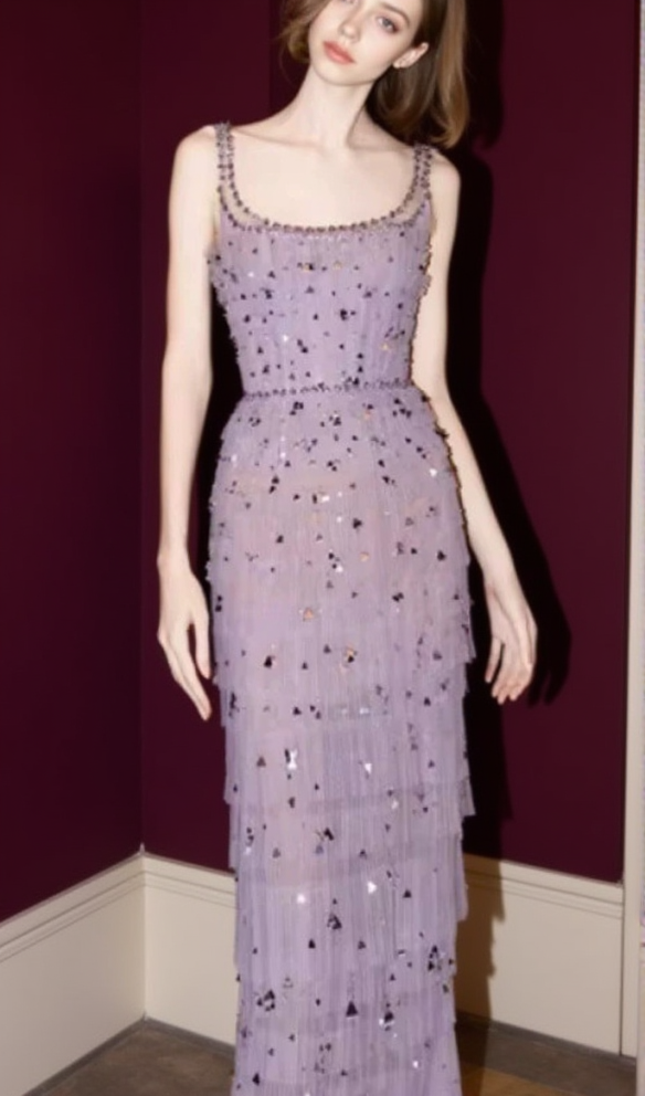 AIIZIE EMBELLISHED MAXI DRESS IN PURPLE - product image