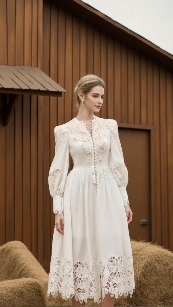 AIIZIE LINEN SILK MIDI DRESS - product image