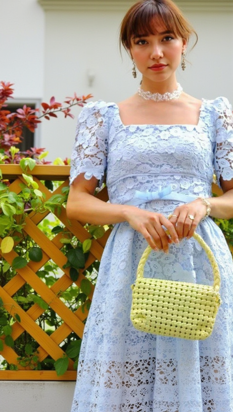 ABITO MIDI IN PIZZO IN GUIPURE