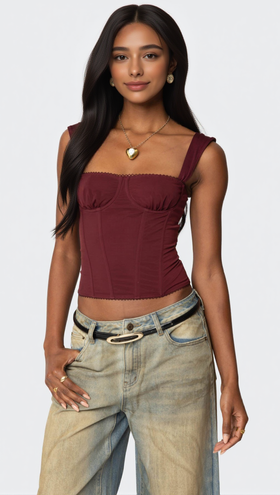 MARCELLA WIDE STRAP MESH CORSET