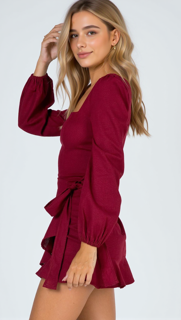AIIZIE LONG SLEEVE VILLA MINI DRESS - product image