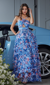 BLUE FLORAL MAXI DRESS