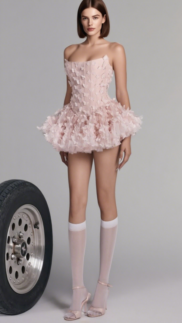 AIIZIE ADARA BUTTERFLY CORSET MINI DRESS - product image